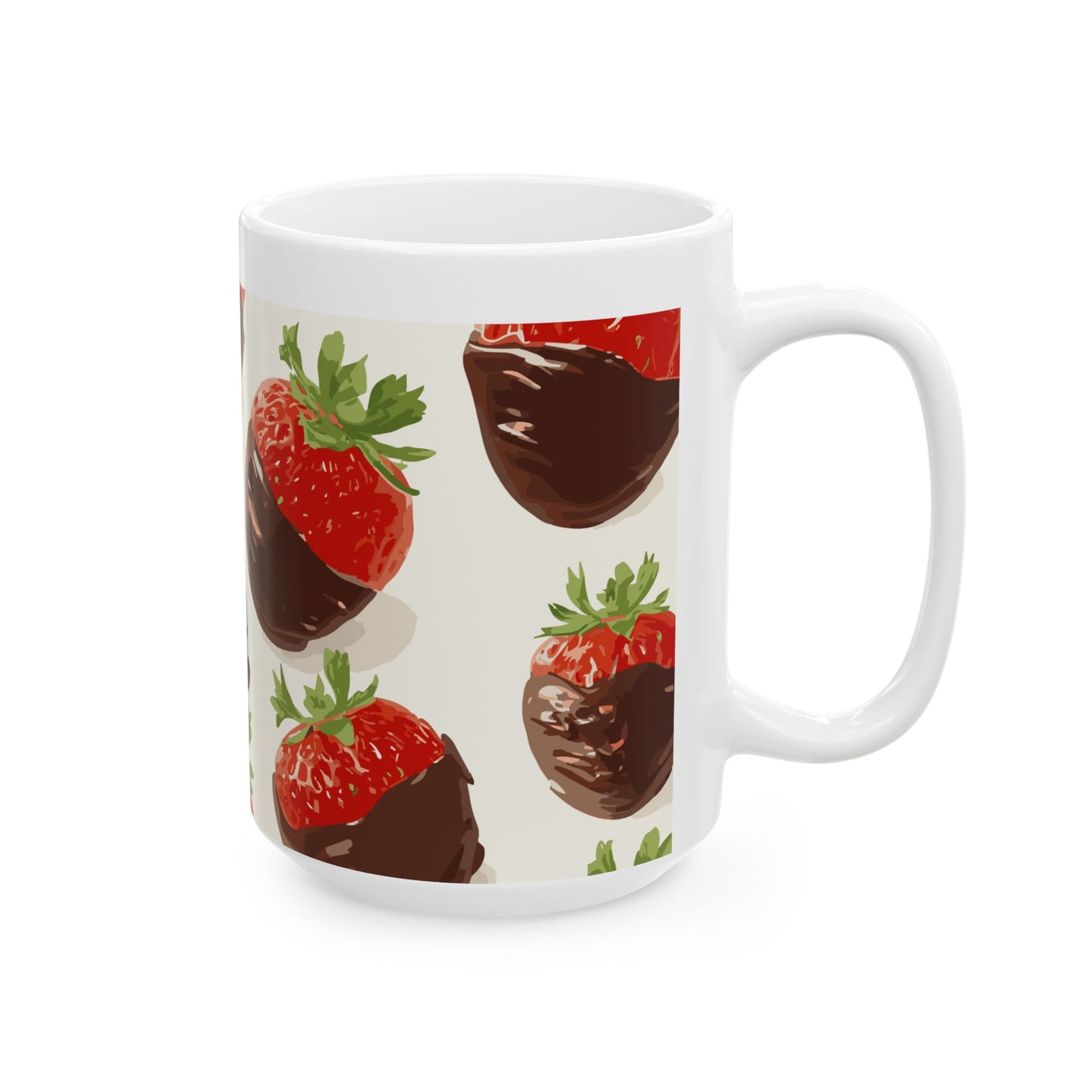 Strawberries and chocolate Ceramic Mug, (11oz, 15oz)