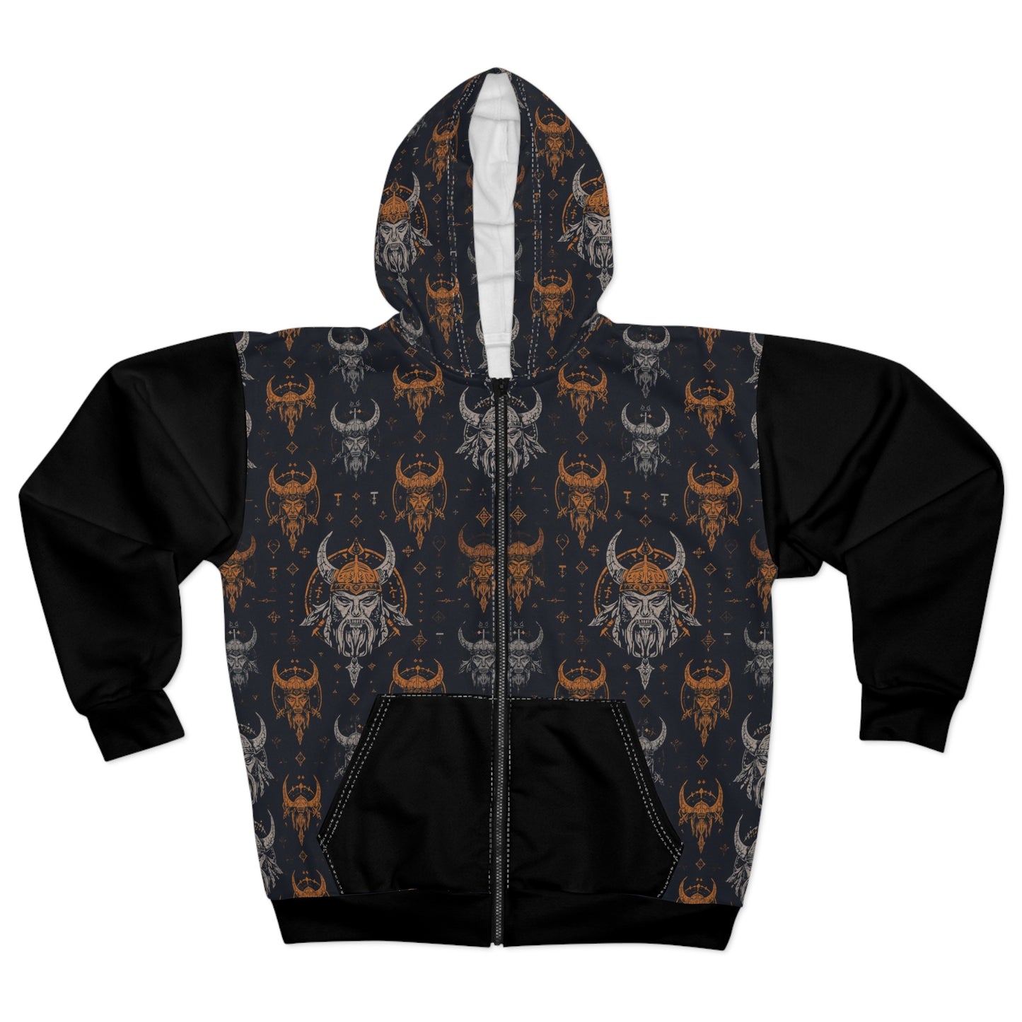 Viking Hoodies Design Unisex Zip Hoodie. Fun Halloween Clothing.