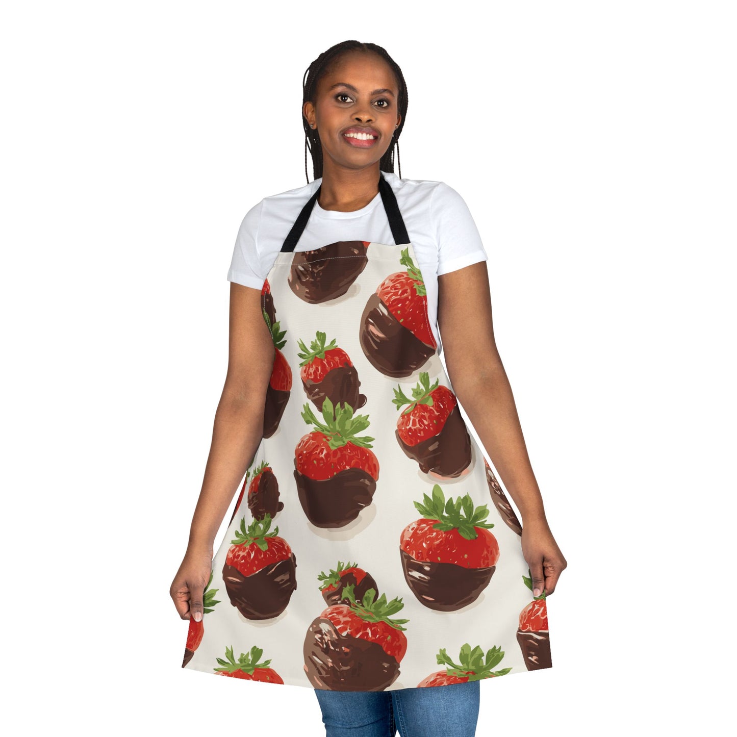 Strawberry and Chocolate Apron Design, Fun Cooking Gear for Home Chefs, Gift for Foodies.