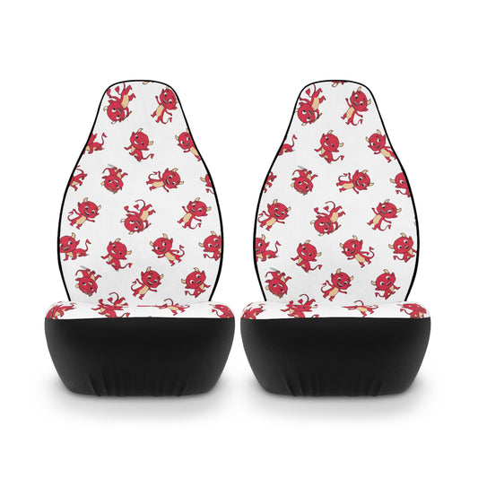 Charming Little Devil Car Seat Covers, Cute Auto Accessories, Car Decor, Gift for Her, Floral Design, Personalized Car Interior