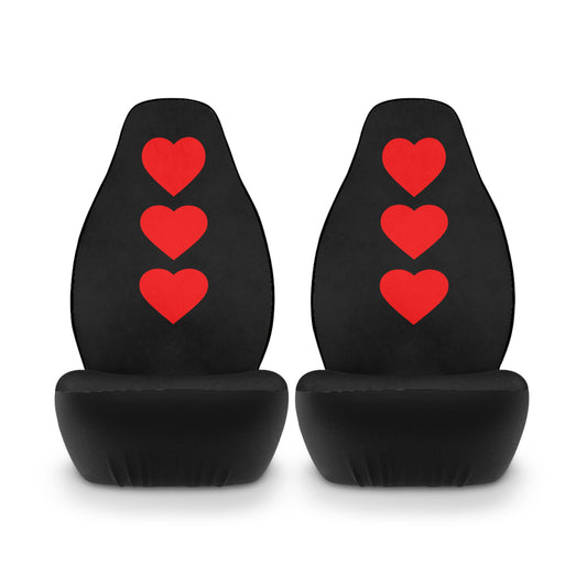 Little Red Heart Car Seat Covers, Cute Auto Gift for Her, Personalized Cars.