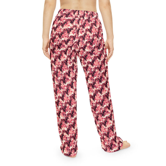 Camouflage Pink Dachshund Women's Pajama Pants, Soft Lounge Pants Warm PJs.