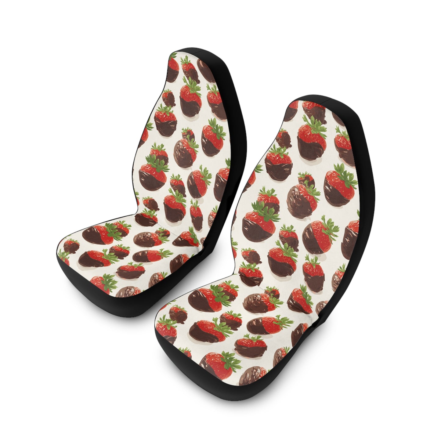 Strawberries and Chocolate Design Car Seat Covers, Cute Auto Accessories, Car Decor, Gift for Her, Floral Design, Personalized Car Interior