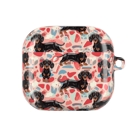Black and Tan Dachshund AirPod Case, Trendy AirPods Cover, Gift for Hotdog Lovers, Unique Tech Cute Dog Stuff.