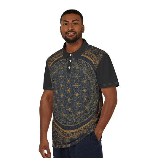 Mandala seed of life Design Polo Shirt, Flower of life, unisex polo shirt designs personalized.