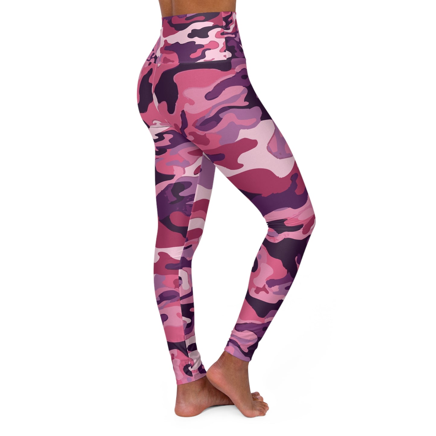 Pink Purple Camo High Waisted Yoga Leggings | Stylish Workout Tights. Yoga Gear, Gifts for Her.