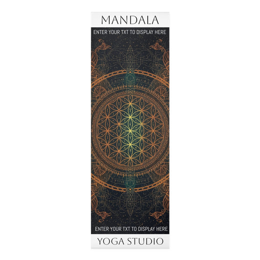 Golden Mandala Sacred geometry design. Personalized Yoga Mat. Gift for Yoga Lovers, Fitness Enthusiasts, Exercise mat. Mindfulness Practices.