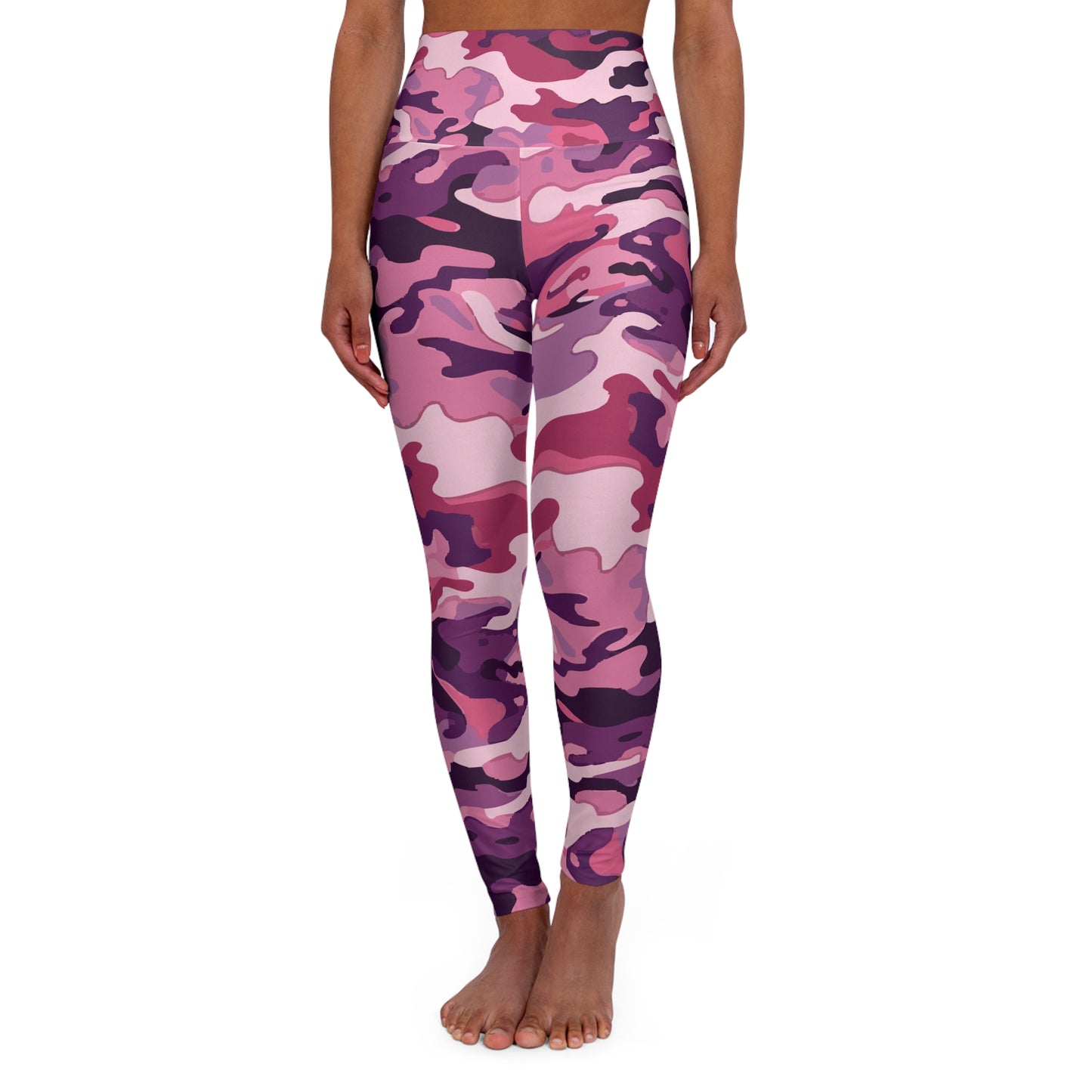 Pink Purple Camo High Waisted Yoga Leggings | Stylish Workout Tights. Yoga Gear, Gifts for Her.