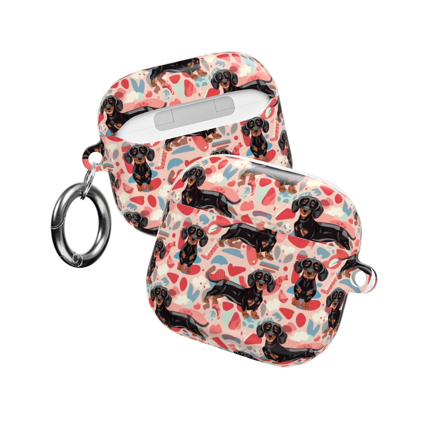 Black and Tan Dachshund  AirPod Case, Trendy AirPods Cover, Gift for Hotdog Lovers, Unique Tech Cute Dog Stuff.