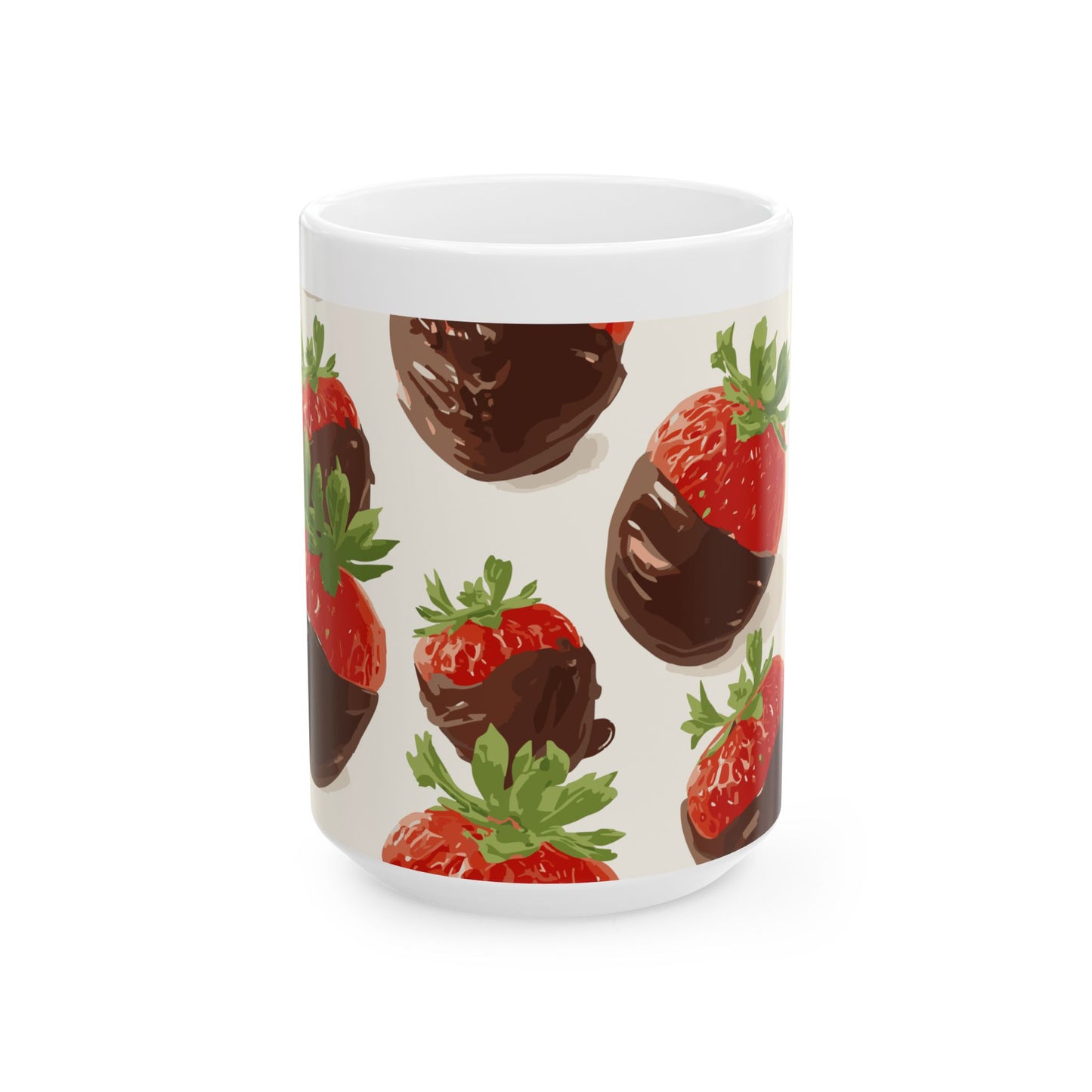 Strawberries and chocolate Ceramic Mug, (11oz, 15oz)