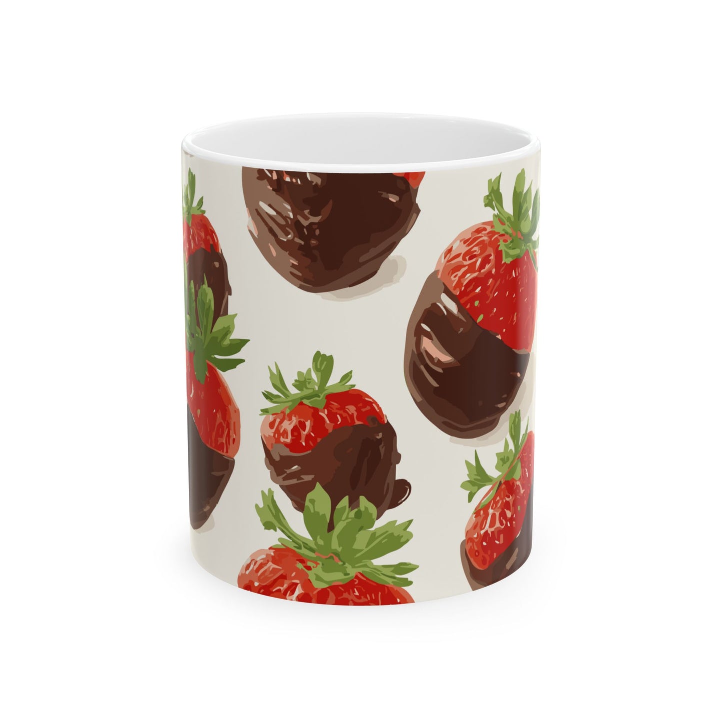 Strawberries and chocolate Ceramic Mug, (11oz, 15oz)