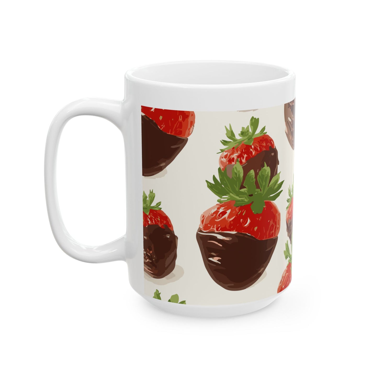 Strawberries and chocolate Ceramic Mug, (11oz, 15oz)