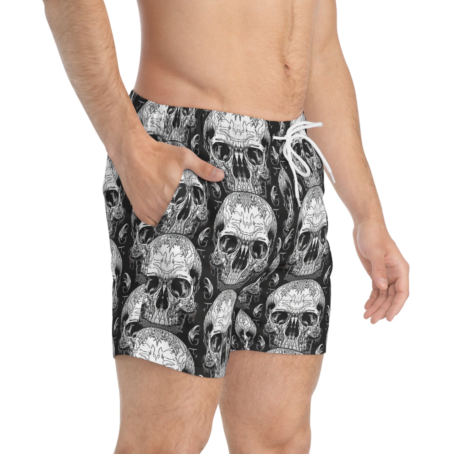 Skull Design Men's Swim Trunks Shorts. Skater Surf Gear