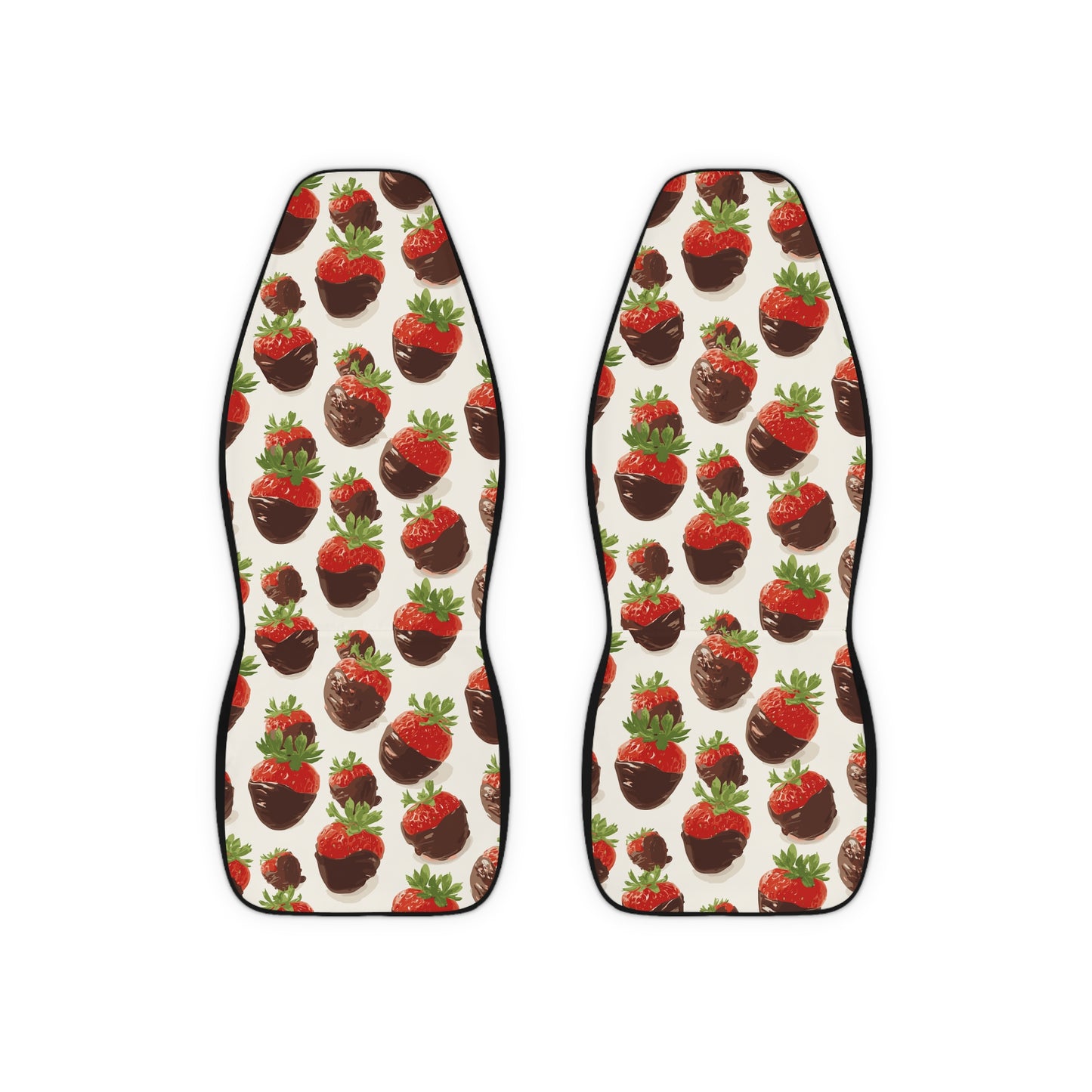 Strawberries and Chocolate Design Car Seat Covers, Cute Auto Accessories, Car Decor, Gift for Her, Floral Design, Personalized Car Interior