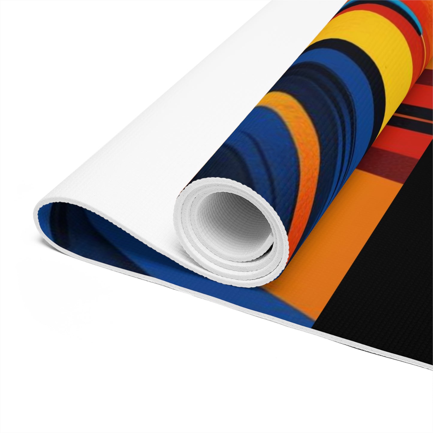 Vibrant Men's / Unisex Yoga Mat with Abstract Design + Add YOUR OWN NAME. Personalized Gift for Yoga Lovers, Fitness Exercise mat.