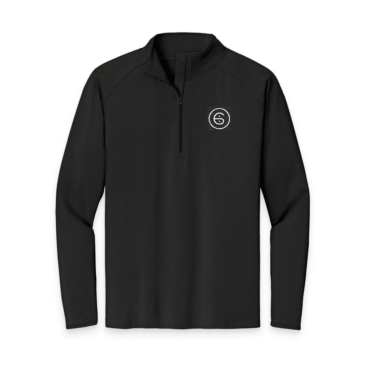 Add my own Logo! Quarter-Zip Black Pullover. Customizable Personalization Clothing for Men.