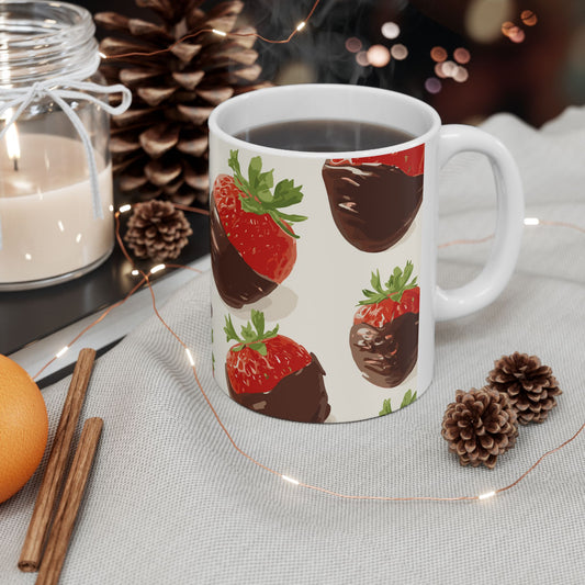 Strawberries and chocolate Ceramic Mug, (11oz, 15oz)