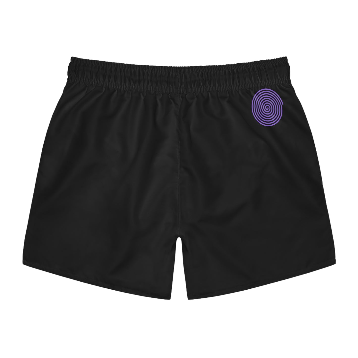 Basic Black / Purple Spiral Men's Swim/Gym Shorts. Skater / Surf Gear.