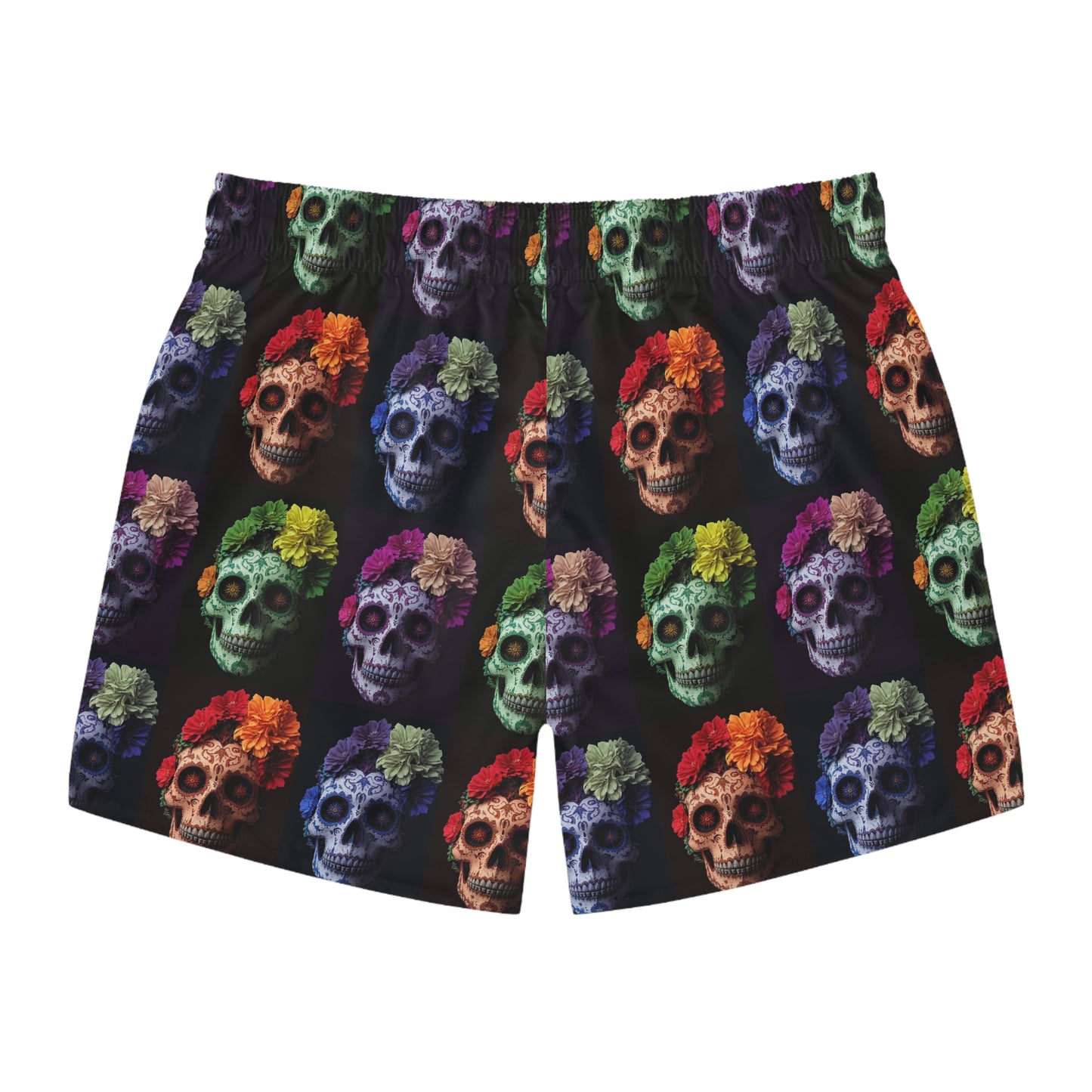 Color Skull Design Men's Swim Trunks Shorts. Skater Surf Gear