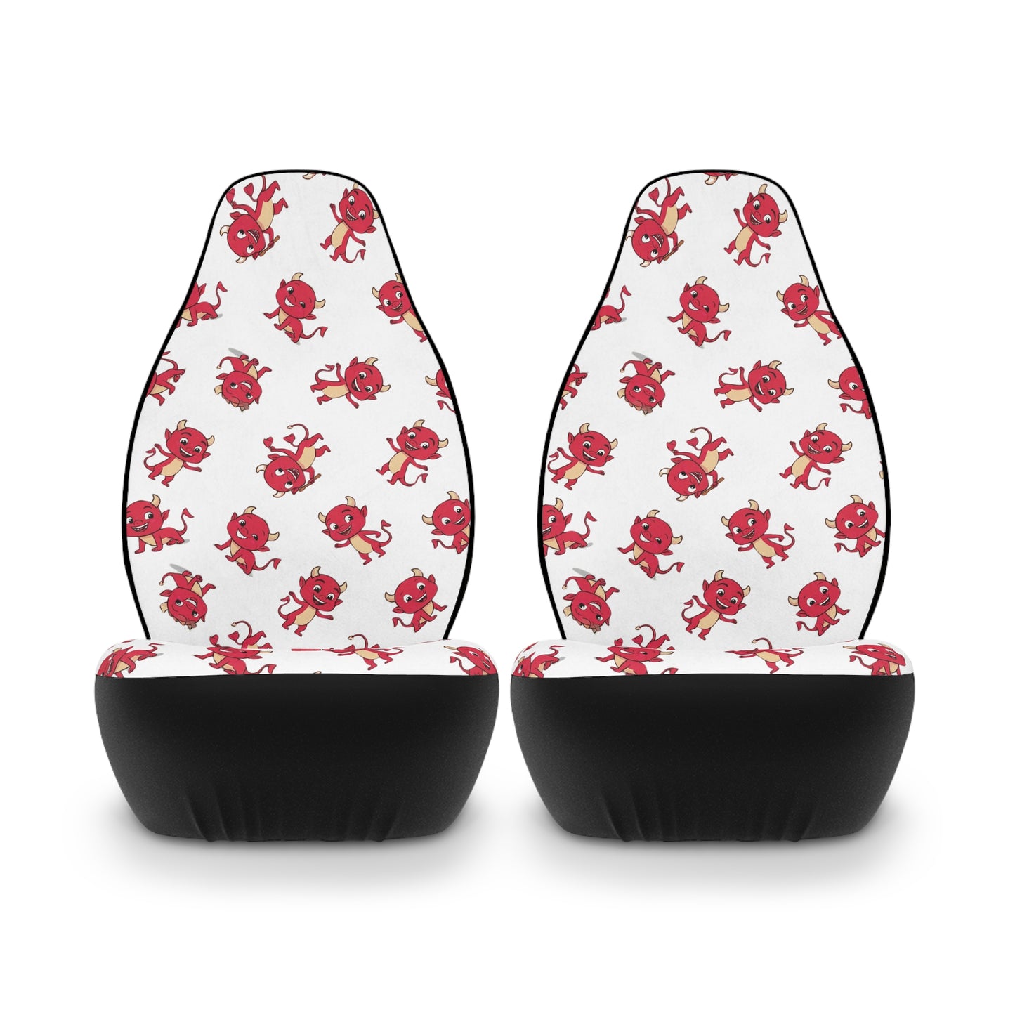 Charming Little Devil Car Seat Covers, Cute Auto Accessories, Car Decor, Gift for Her, Floral Design, Personalized Car Interior