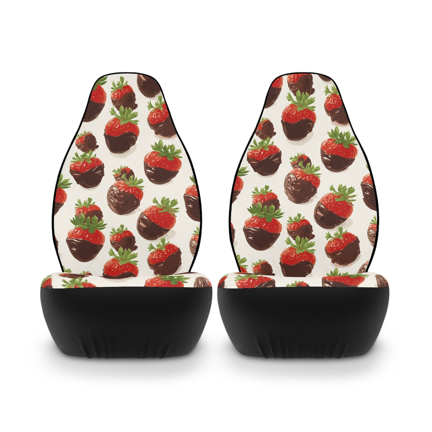 Strawberries and Chocolate Design Car Seat Covers, Cute Auto Accessories, Car Decor, Gift for Her, Floral Design, Personalized Car Interior
