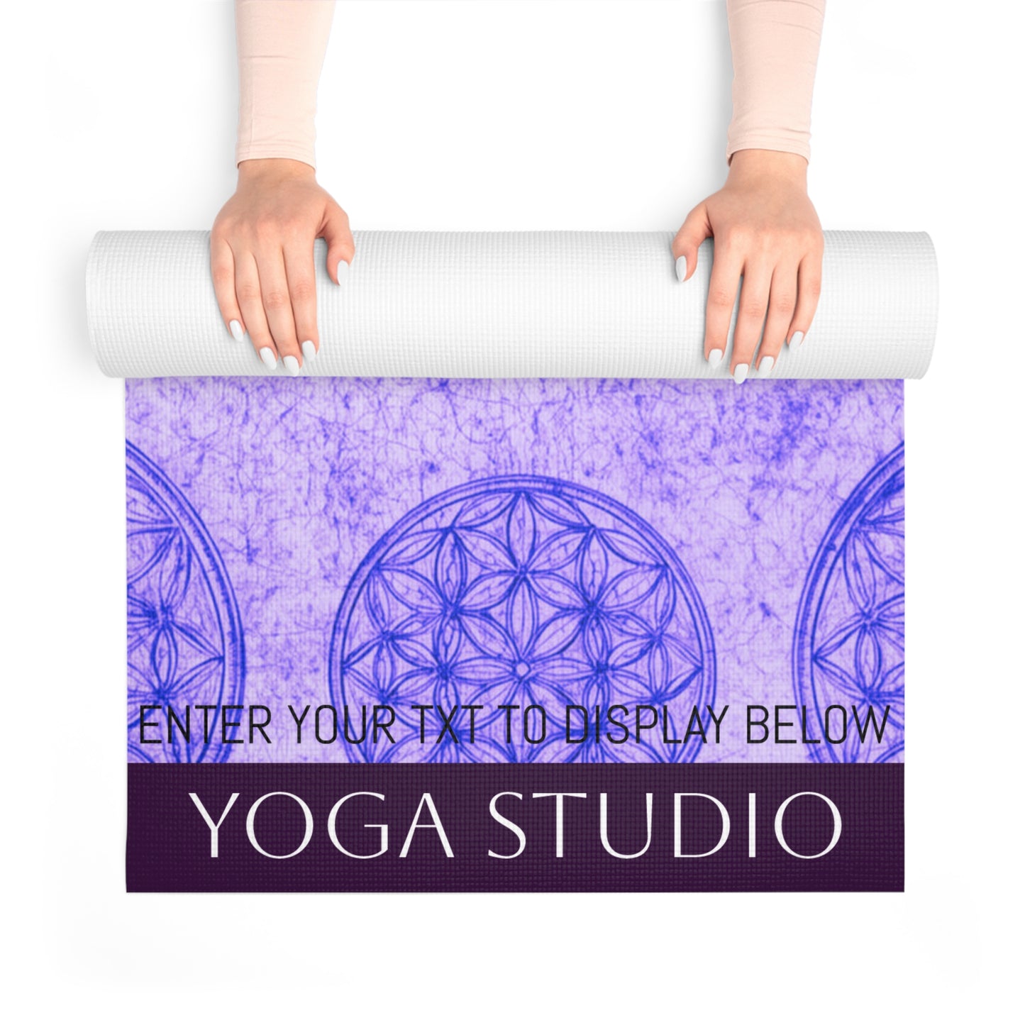 Amethyst Flower of life Mandala Sacred geometry design. Personalized Yoga Mat. Gift for Yoga Lovers, Fitness Exercise mat customizable.