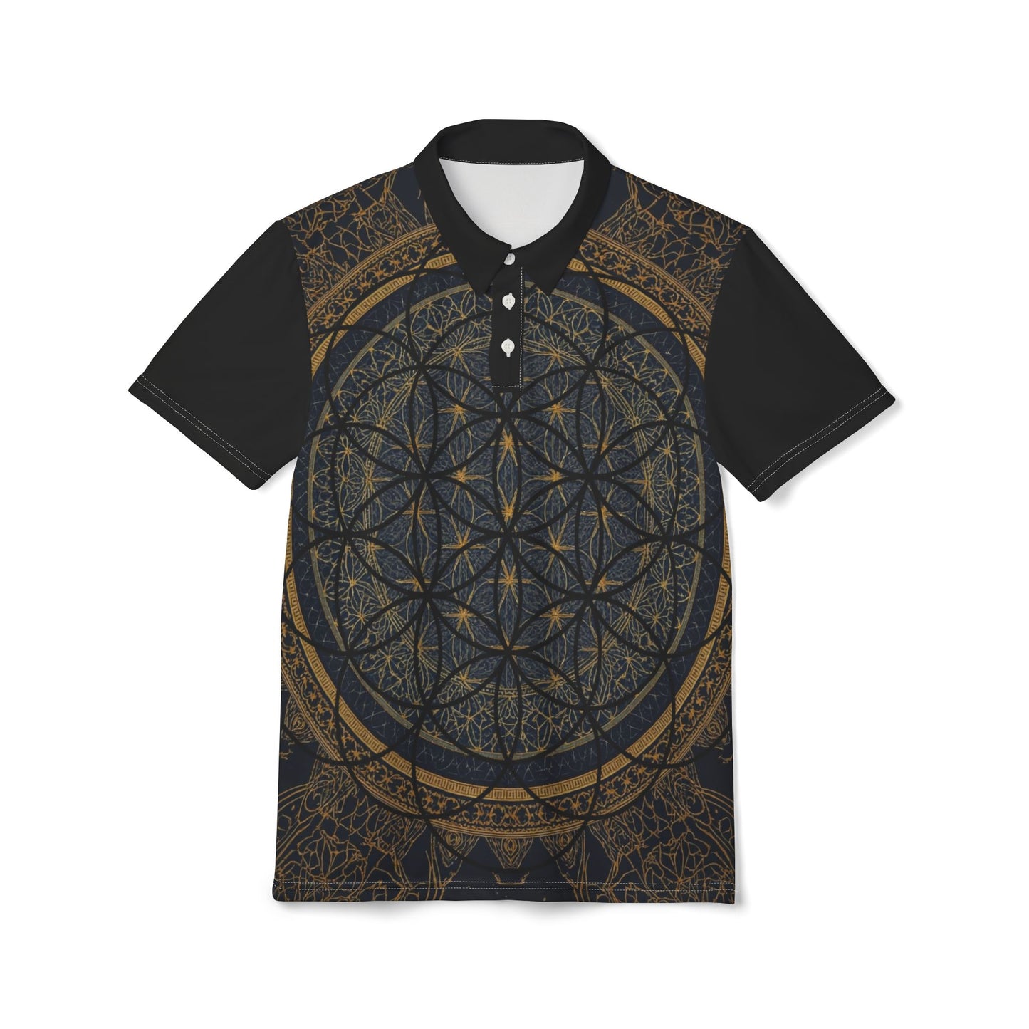 Mandala seed of life Design Polo Shirt, Flower of life, unisex polo shirt designs personalized.