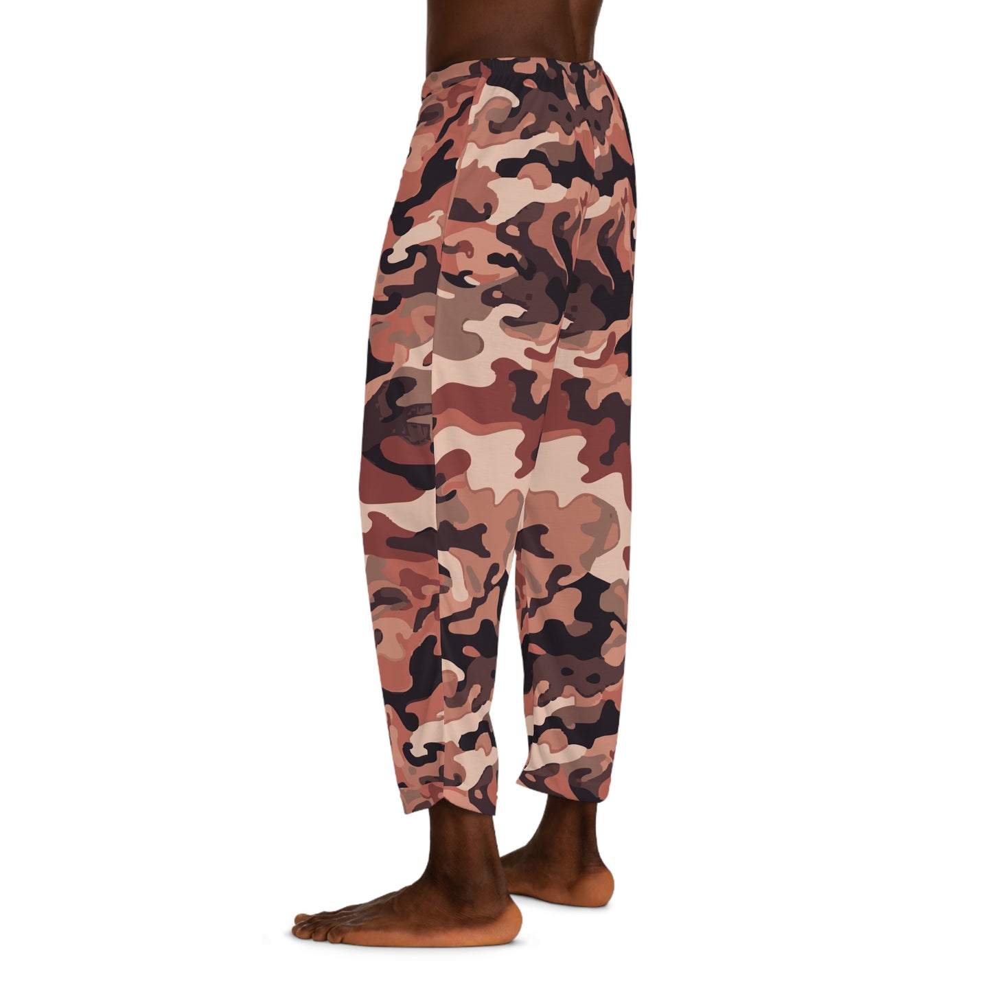 Sand Color Camouflage Camo Pattern Men's Pajama Pants, Comfortable Sleepwear, Halloween Gift, Lounge Pants, Unique Men's Sleepwear, Goth Style Pants.