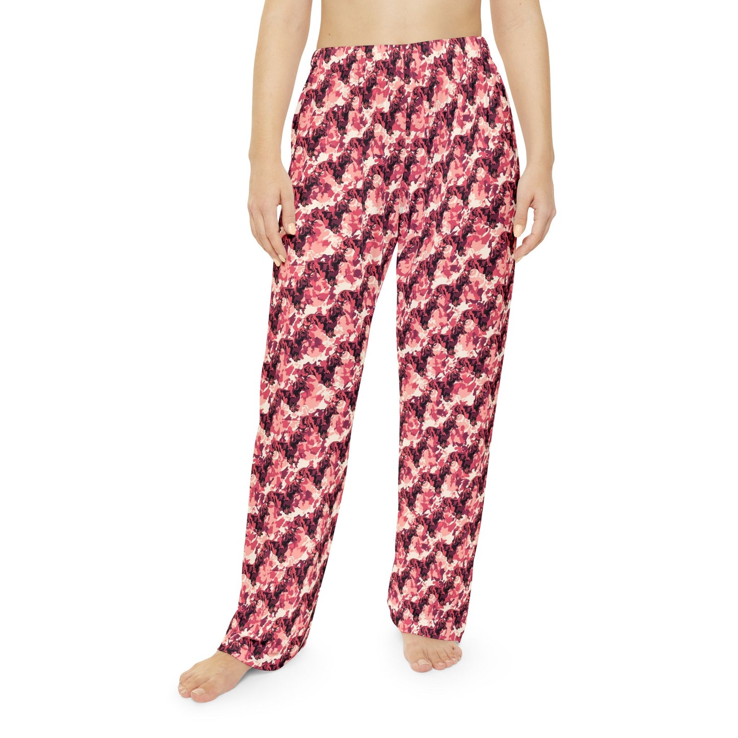 Camouflage Pink Dachshund Women's Pajama Pants, Soft Lounge Pants Warm PJs.