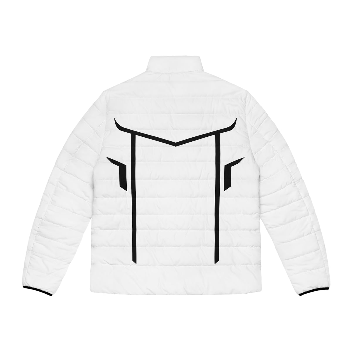 Men's Puffer Jacket — Minimal Black and White Winter Coat