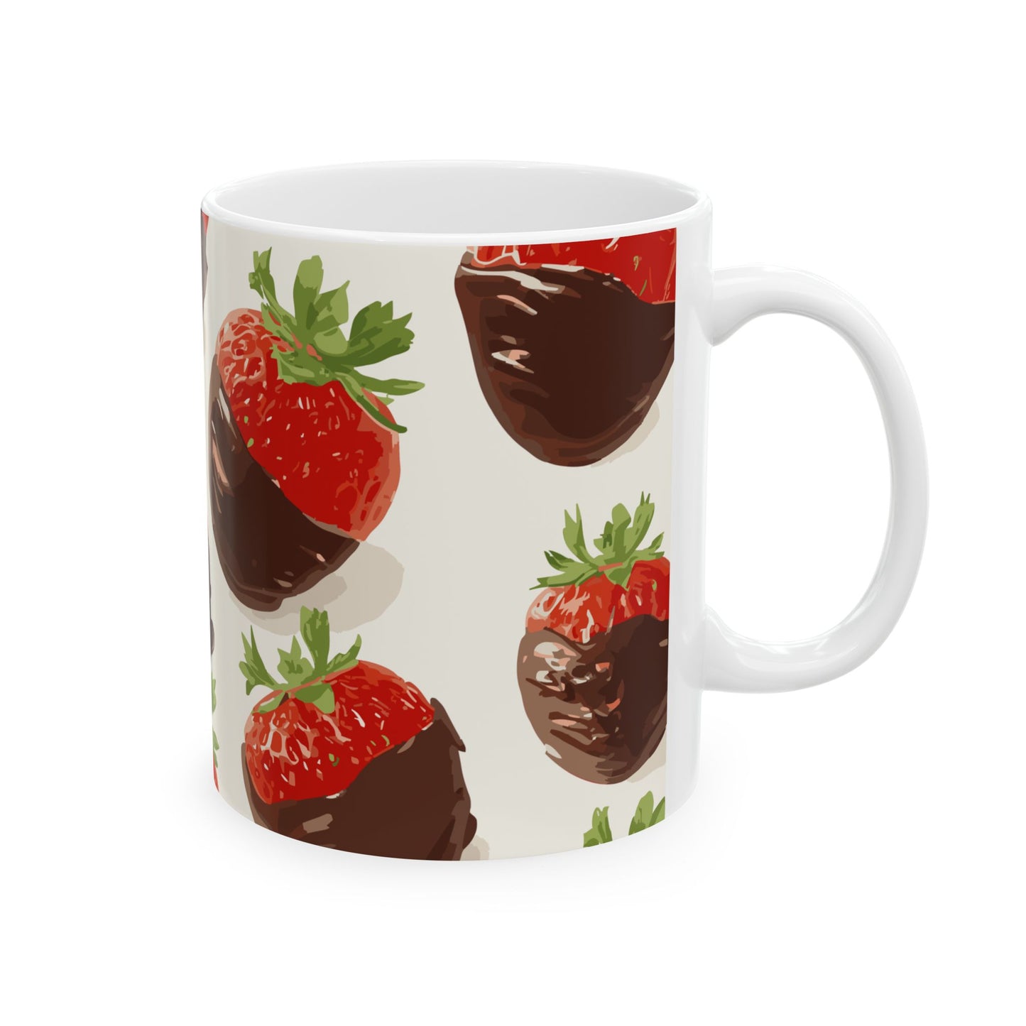 Strawberries and chocolate Ceramic Mug, (11oz, 15oz)