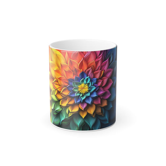 Color Morphing Mug: Color-Changing Floral Design Coffee Cup, Unique Gift for Coffee Lovers, Home Decor, Garden Lovers, Birthday Present