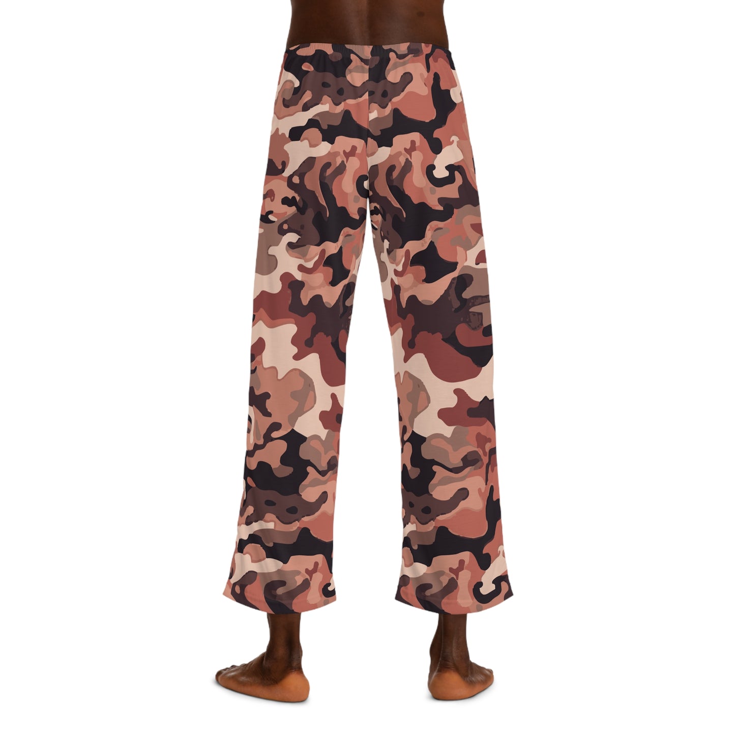 Sand Color Camouflage Camo Pattern Men's Pajama Pants, Sleepwear Lounge Pants, Unique Men's Clothes USA.