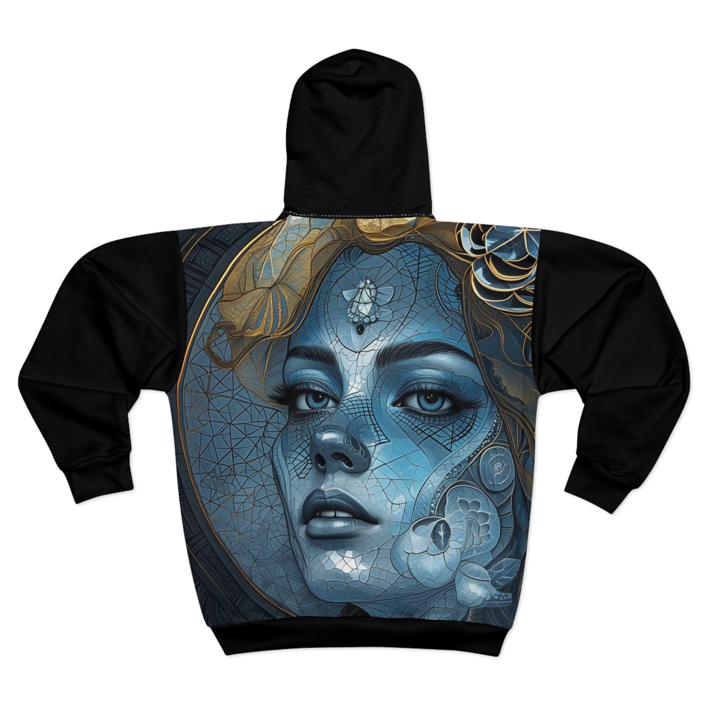 Gothic Girl Design Unisex Zip Hoodie. Fun Halloween Clothing.
