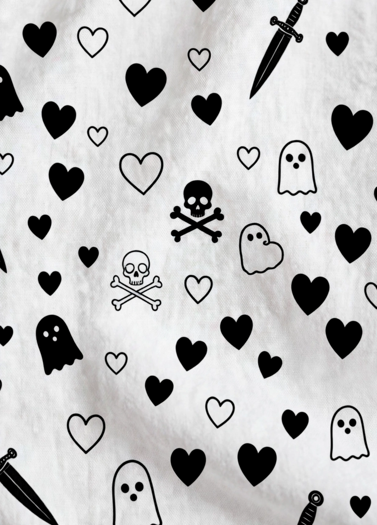 Men's Halloween Shirt with Black White Pattern