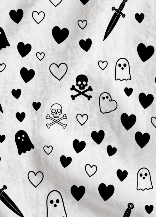 Men's Halloween Shirt with Black White Pattern