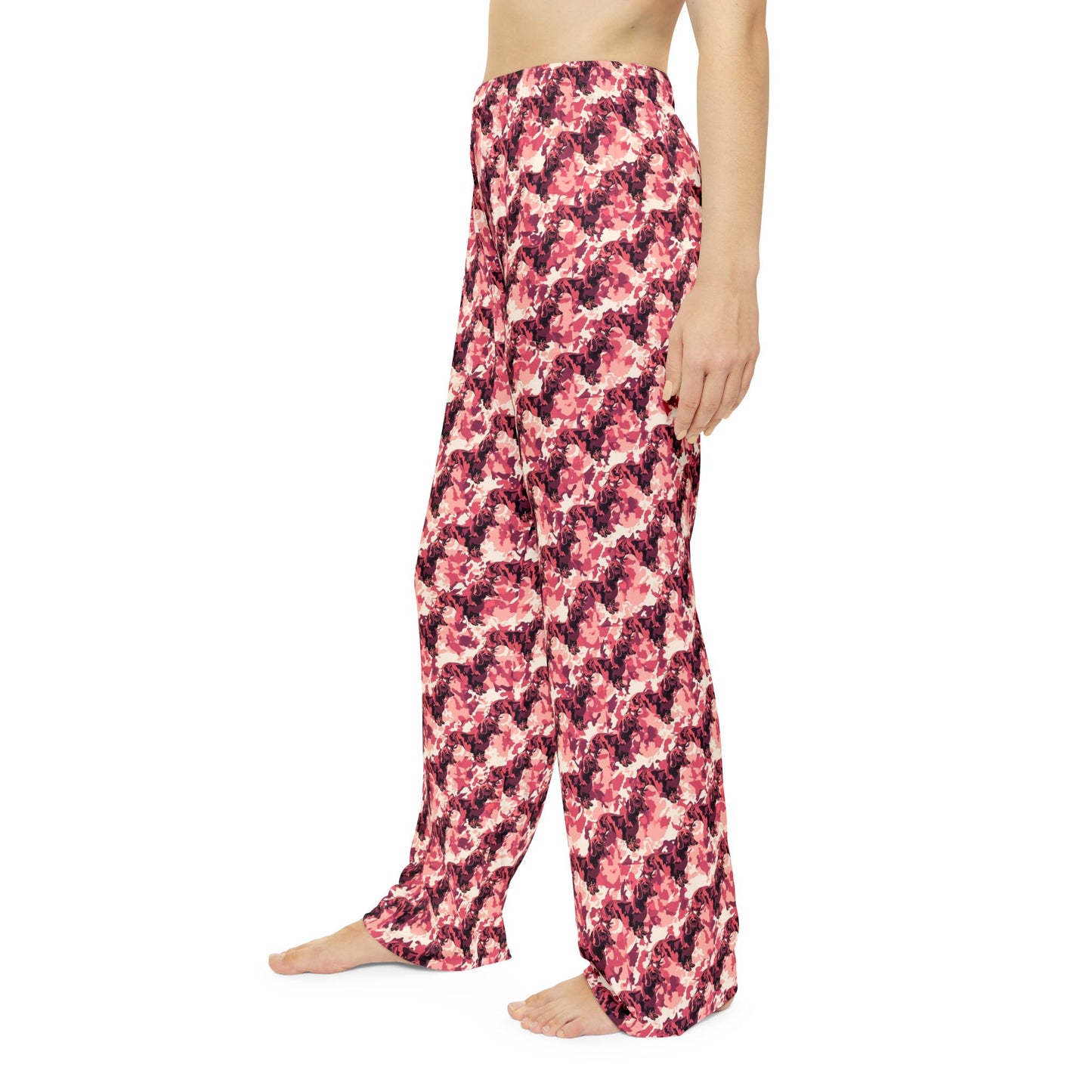 Camouflage Pink Dachshund Women's Pajama Pants, Soft Lounge Pants Warm PJs.