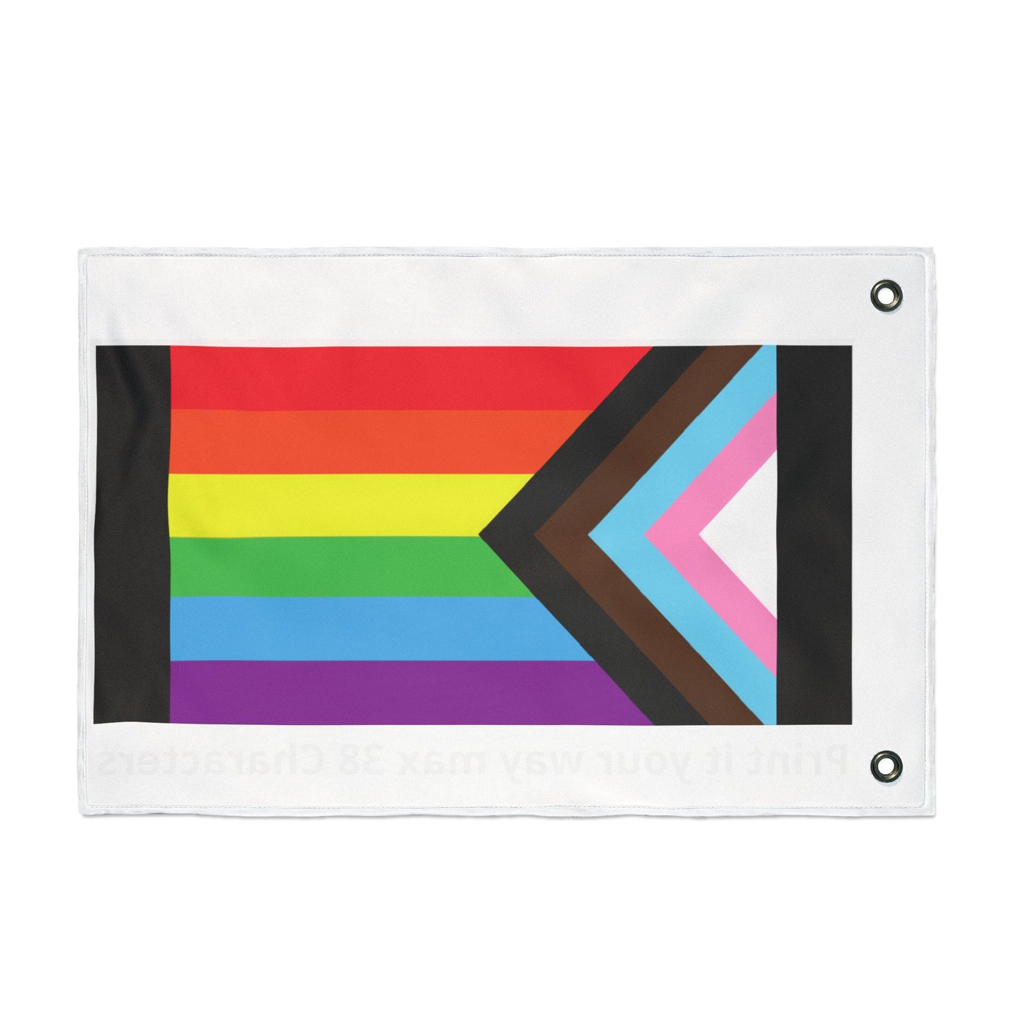 ADD YOUR OWN FLAG! Double-Sided Flag. Fully Personalizable / Customizable. Use your own Image and 38 Characters.