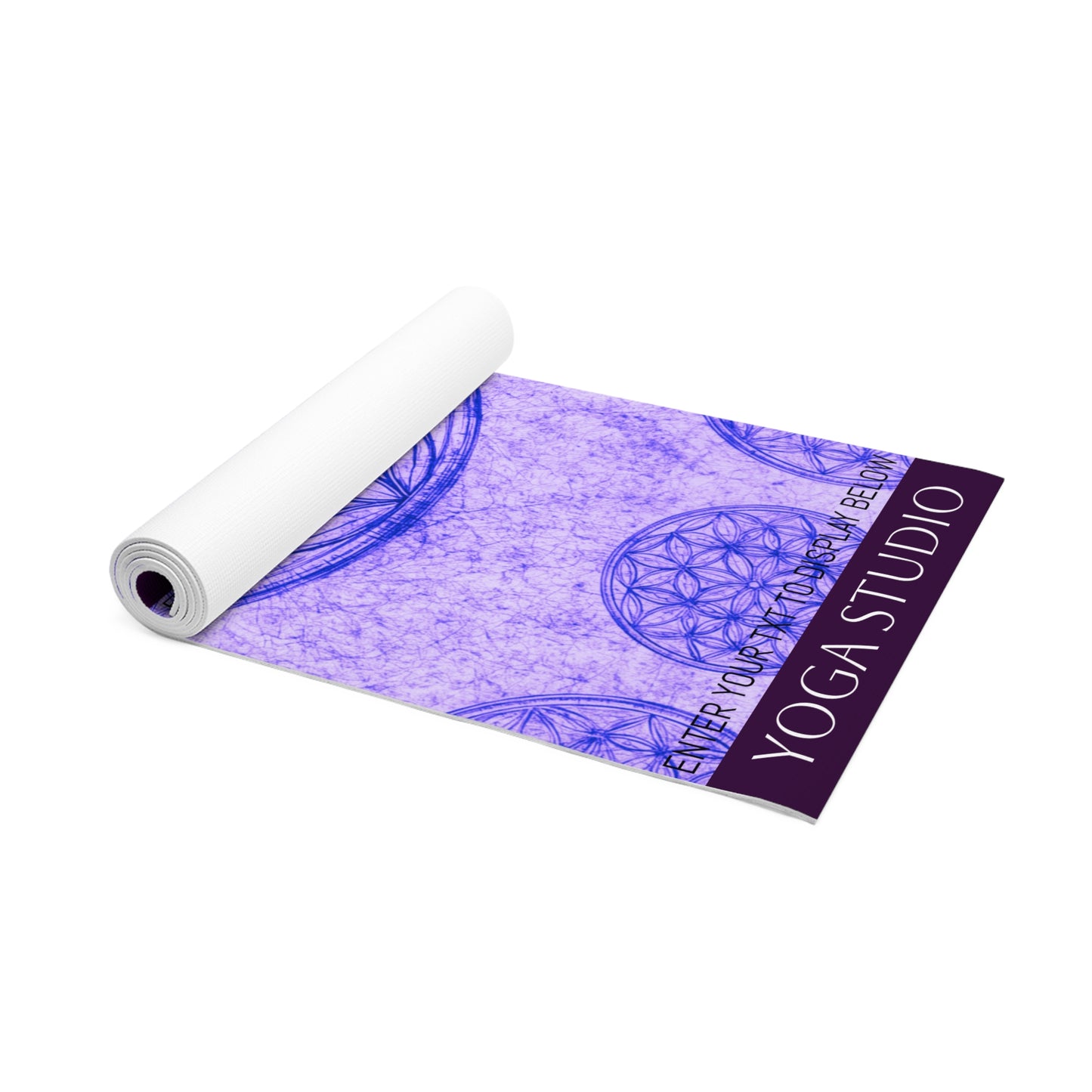 Amethyst Flower of life Mandala Sacred geometry design. Personalized Yoga Mat. Gift for Yoga Lovers, Fitness Exercise mat customizable.
