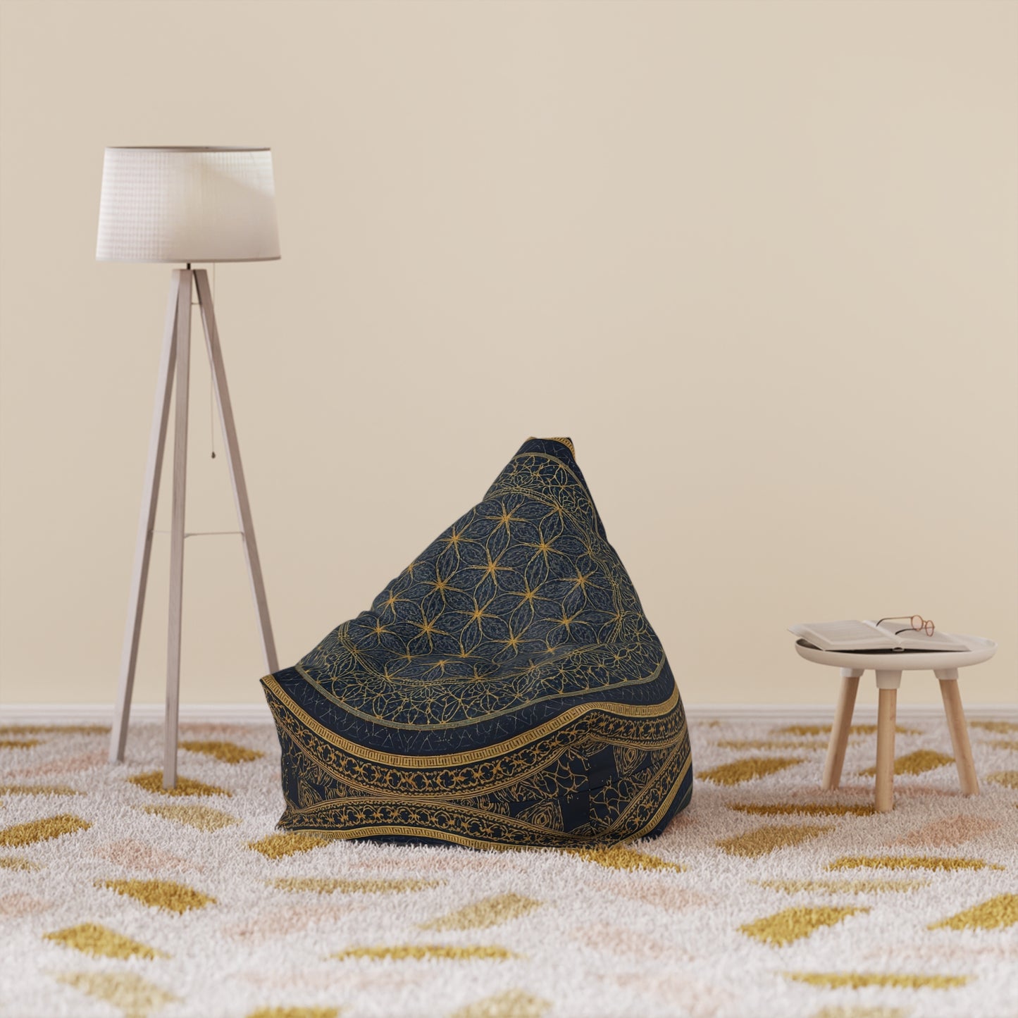 Flower of Life Bean Bag Cover — Luxury Meditation Seat.