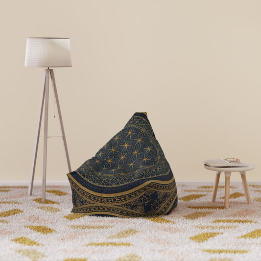 Flower of Life Bean Bag Cover — Luxury Meditation Seat.