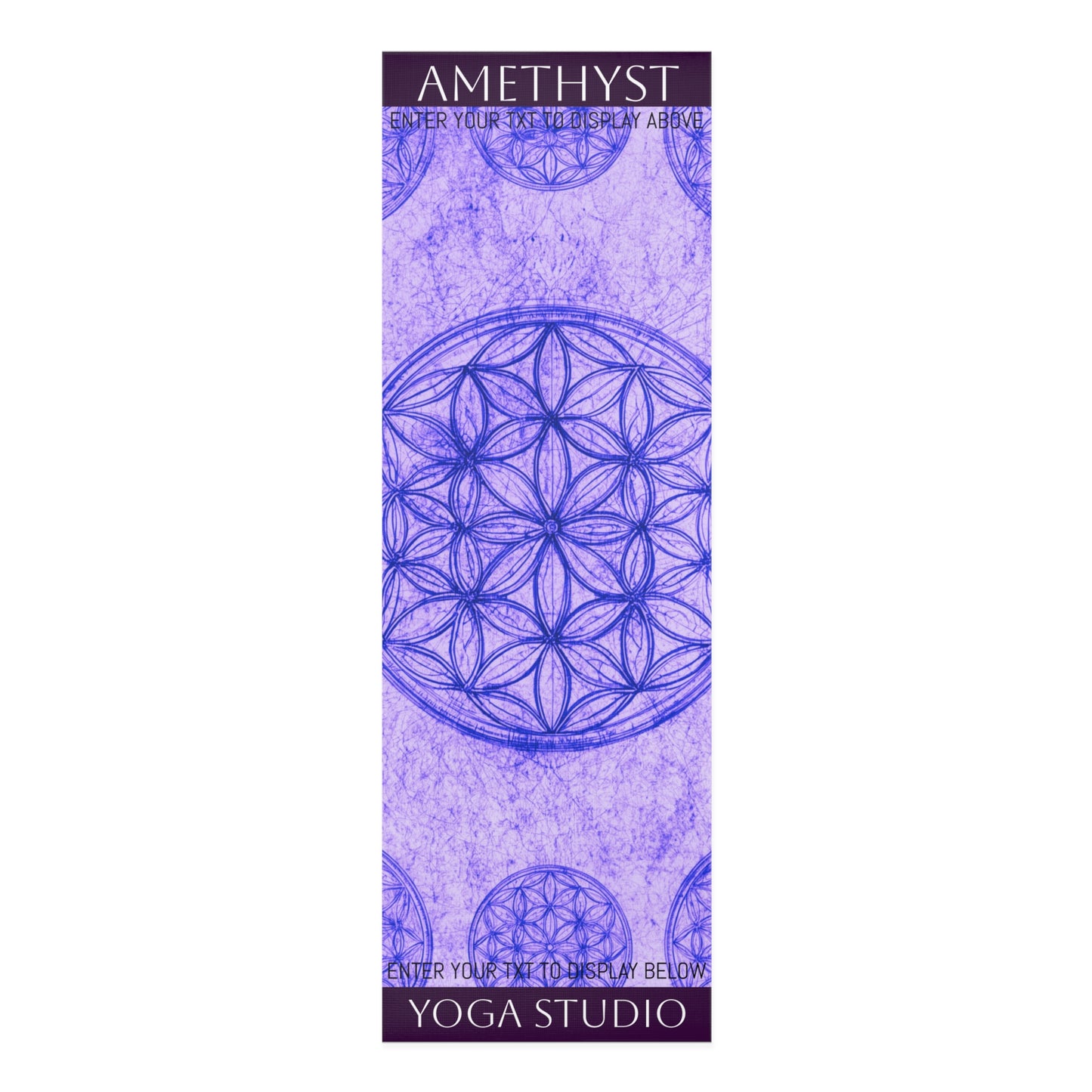 Amethyst Flower of life Mandala Sacred geometry design. Personalized Yoga Mat. Gift for Yoga Lovers, Fitness Exercise mat customizable.