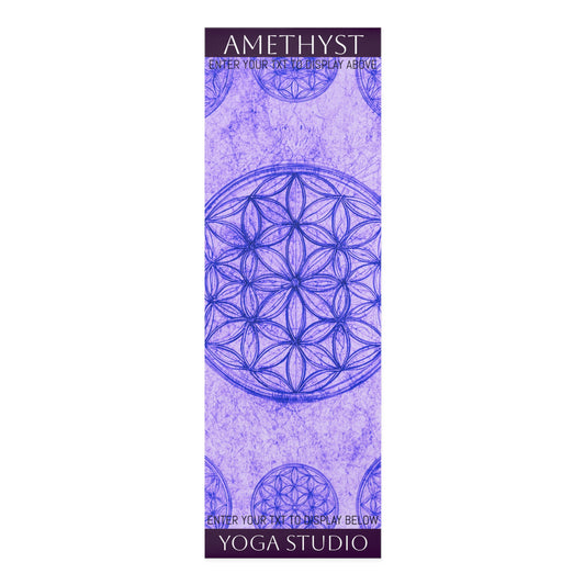 Amethyst Flower of life Mandala Sacred geometry design. Personalized Yoga Mat. Gift for Yoga Lovers, Fitness Exercise mat customizable.
