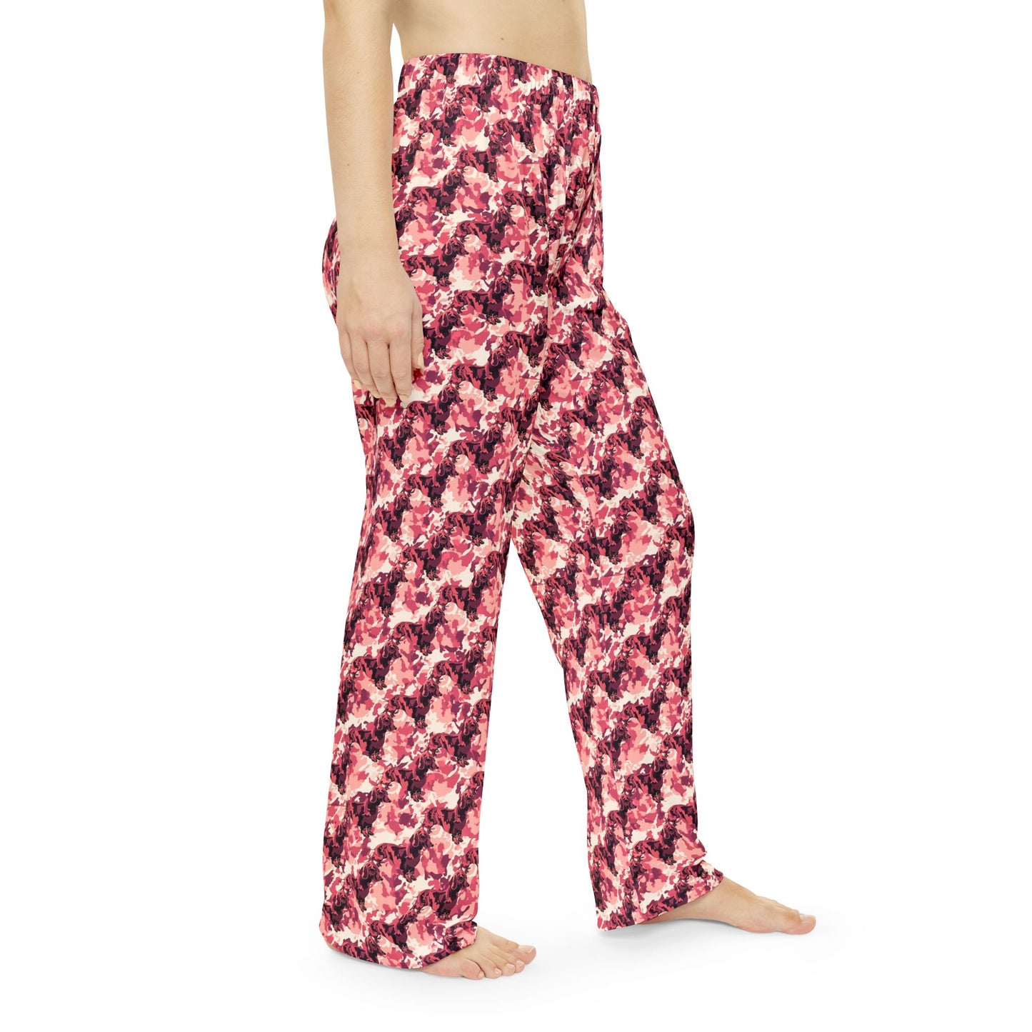 Camouflage Pink Dachshund Women's Pajama Pants, Soft Lounge Pants Warm PJs.