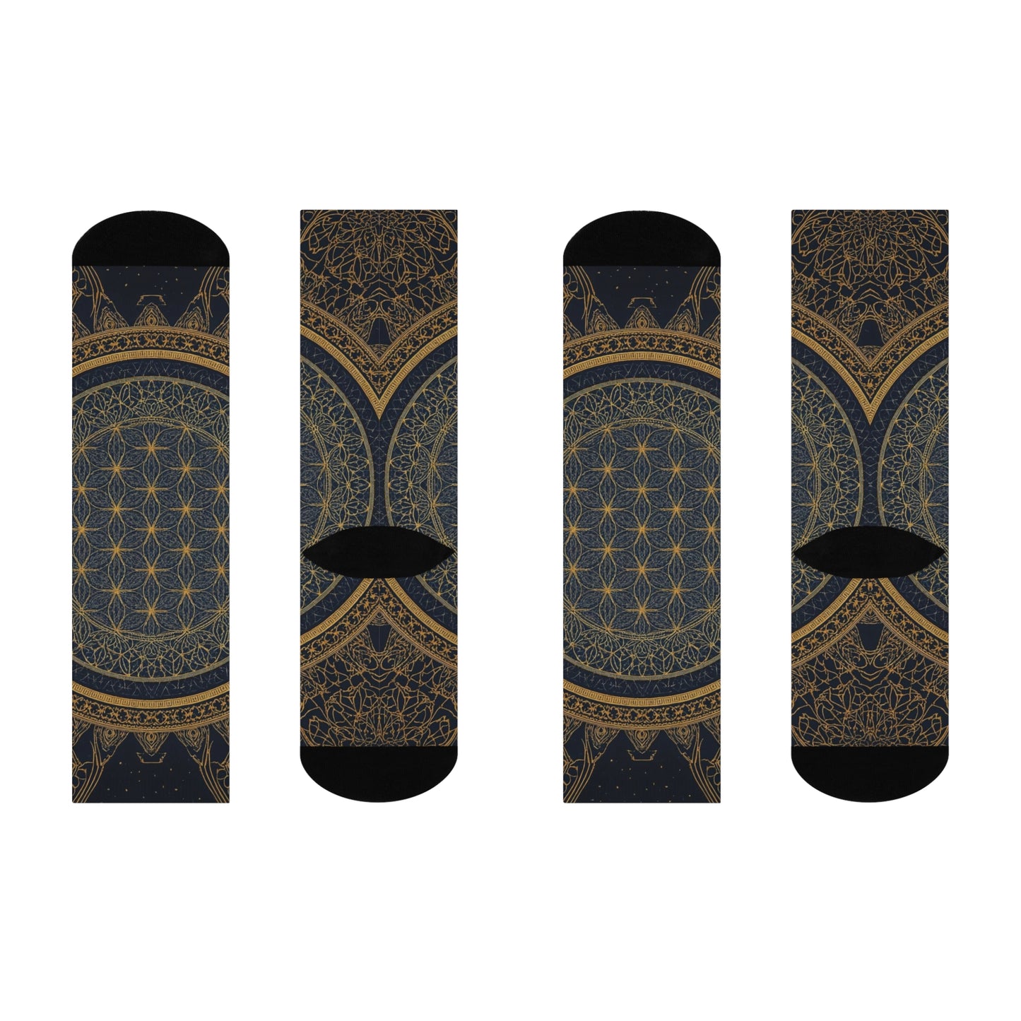 Gold mandala Seed of life Crew Socks - Cozy Comfort with cool style.