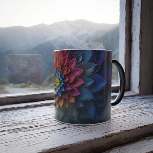 Color Morphing Mug: Color-Changing Floral Design Coffee Cup, Unique Gift for Coffee Lovers, Home Decor, Garden Lovers, Birthday Present