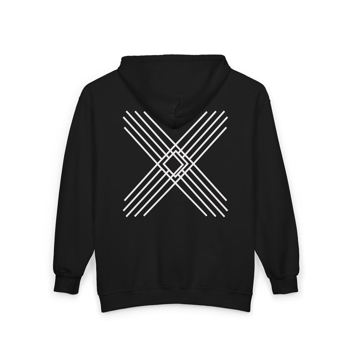 Geometric X Zip Hoodie Men's Wear Gym Clothing