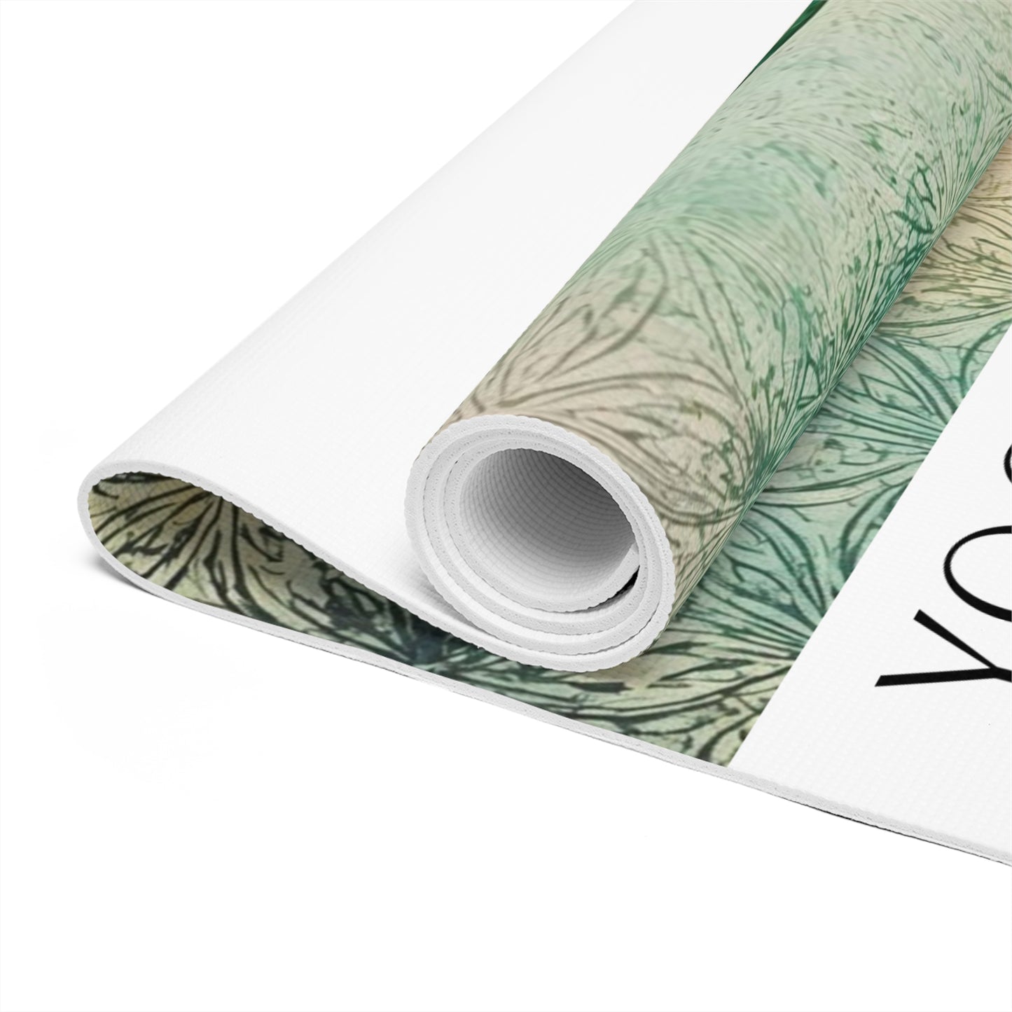 Seed of life Green and Golden Mandala Sacred geometry design. Personalized Yoga Mat. Gift for Yoga Lovers.