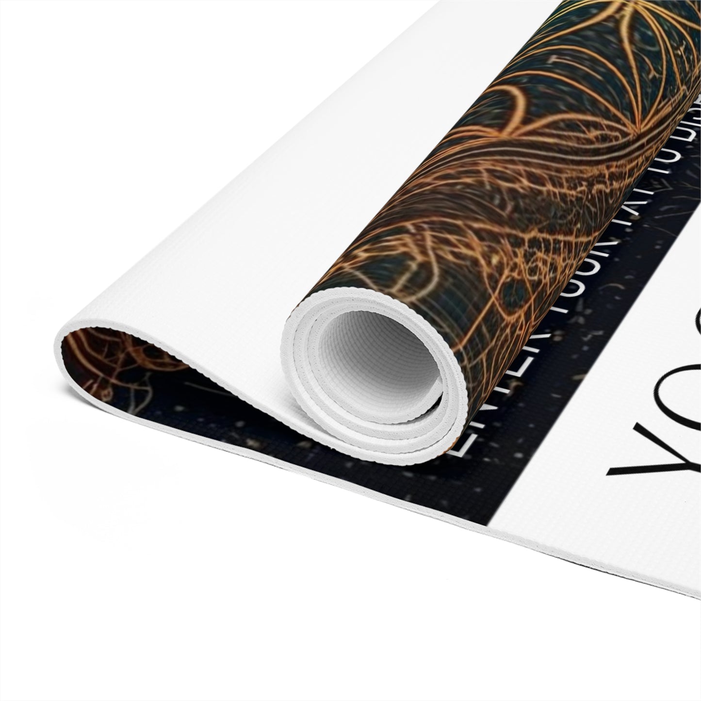 Golden Mandala Sacred geometry design. Personalized Yoga Mat. Gift for Yoga Lovers, Fitness Enthusiasts, Exercise mat. Mindfulness Practices.