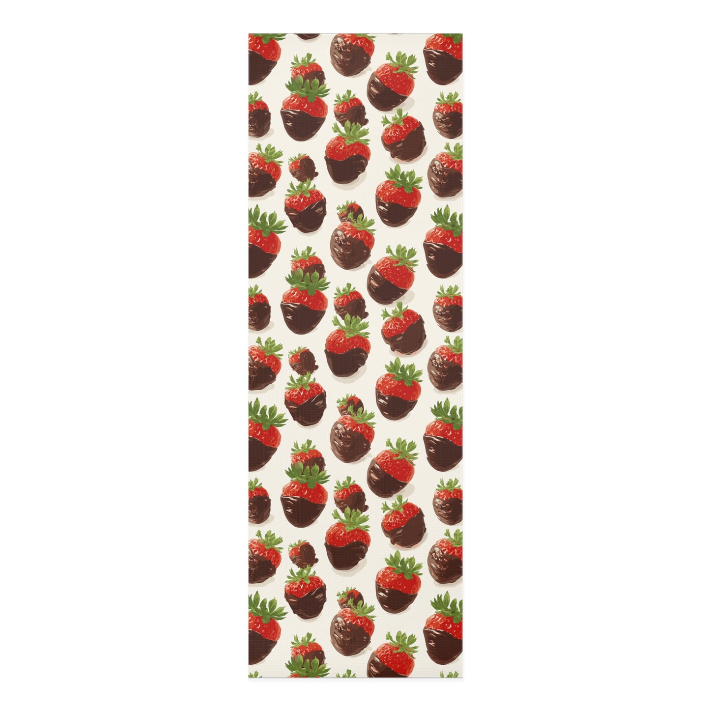 Yoga Mat with Strawberries and Chocolate Design. Gift for Yoga Lovers, Fitness Enthusiasts, Exercise mat. Mindfulness Practices. Yoga Studio. Fun gift for teens!